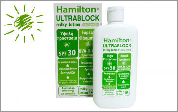 hamilton ULTRABLOCK - SPF 30 <BR>body sunscreen - milky lotion 200ml